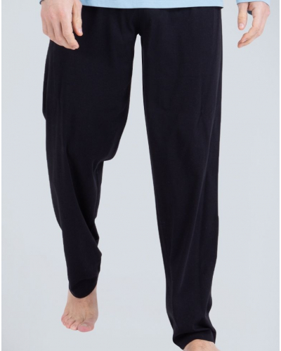 Pijama largo 100% algodón Athena Ecopack Vintage (Bleu Gris/Noir)