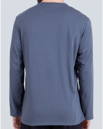 Long pyjama 100% cotton Athena (Gris Anthracite/Noir)