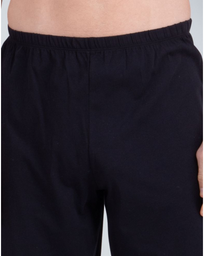 Long pyjama 100% cotton Athena (Gris Anthracite/Noir)