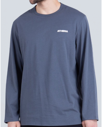 Pijama largo 100% algodón Athena (Gris Anthracite/Noir)