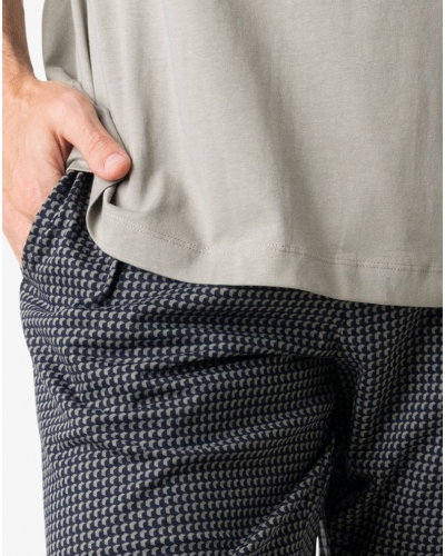 Short pyjama 100% cotton Eminence Casual (Vert/Imprimé Graphique Marine)