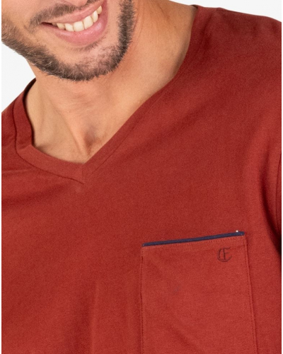 Long pyjama 100% cotton Eminence L'Ecossais (Marine/Rouille)