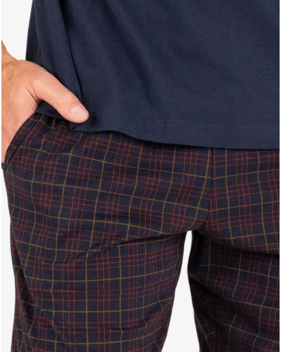 Short pyjama 100% cotton Eminence L'Ecossais (Marine/Imprimé Tartan)