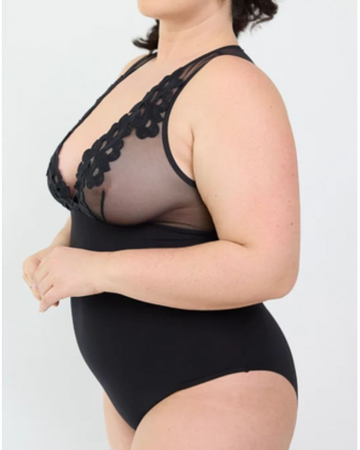 Plunge neckline soft body Maison Lejaby Midnight Fever (Black)