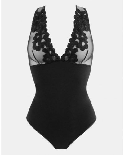 Plunge neckline soft body Maison Lejaby Midnight Fever (Black)