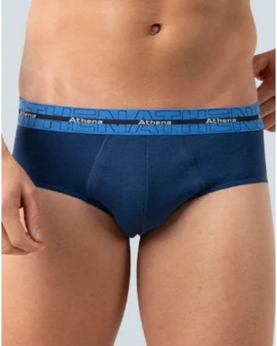 Lot de 3 slips Stretch Coton Athena (Noir/Bleu/Marine)