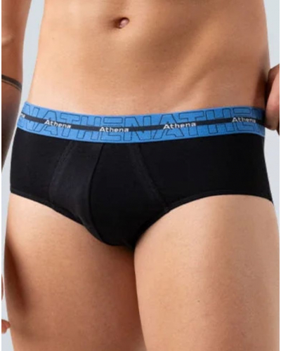 Lot de 3 slips Stretch Coton Athena (Noir/Bleu/Marine)
