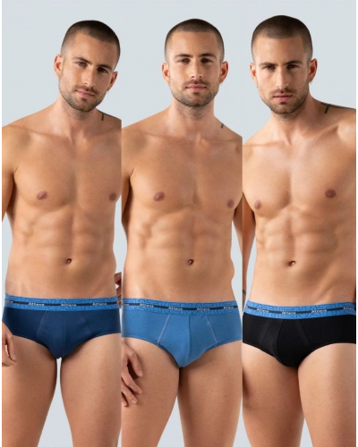 Paquete de 3 calzoncillos Stretch Coton Athena (Noir/Bleu/Marine)