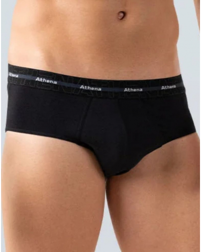 Lot de 3 slips Stretch Coton Athena (Noir)