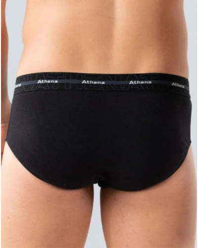 Pack of 3 briefs Athena Stretch Cotton (Black)