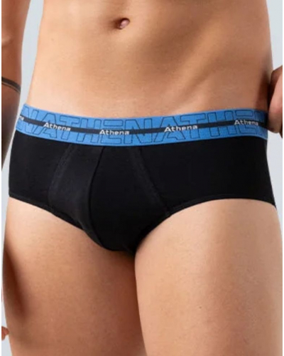 Paquete de 3 calzoncillos Athena Algodón Elástico (Negro)