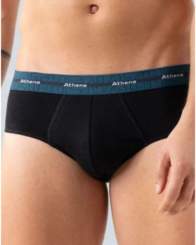 Pack of 3 briefs Athena Stretch Cotton (Black)