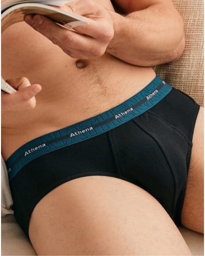 Paquete de 3 calzoncillos Athena Algodón Elástico (Negro)