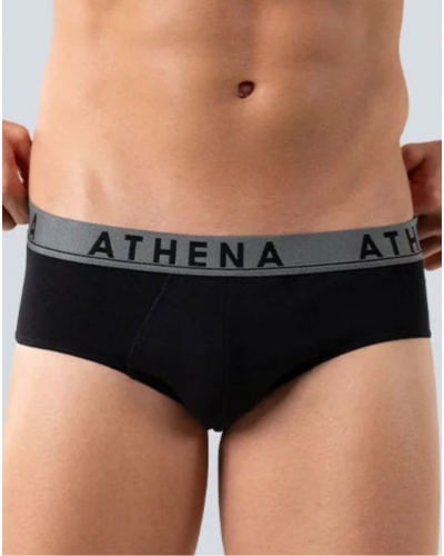 Paquete de 3 calzoncillos Algodón Elástico Athena Easy Color (Noir Imprimé)