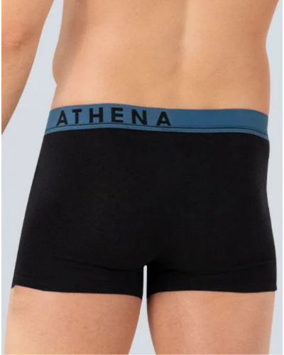Pack of 3 stretch cotton boxers Athena Easy Color (Noir Imprimé)