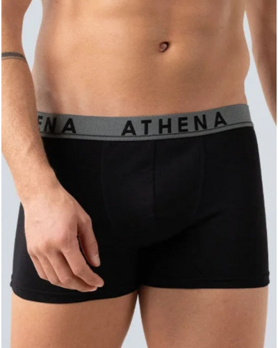 Paquete de 3 algodón elástico bóxers Athena  Easy Color (Noir Imprimé)