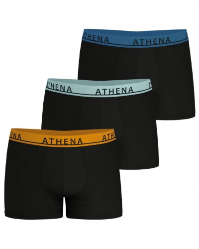 Lot de 3 boxers coton stretch Athena Easy Color (Noir)
