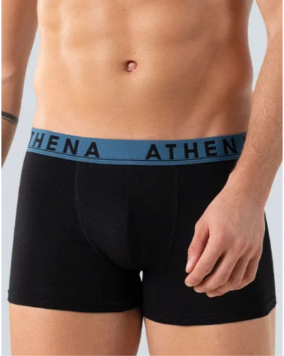 Lot de 3 boxers coton stretch Athena Easy Color (Noir)