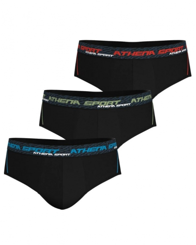 Pack of 3 briefs Athena Training Dry Sport (Black)