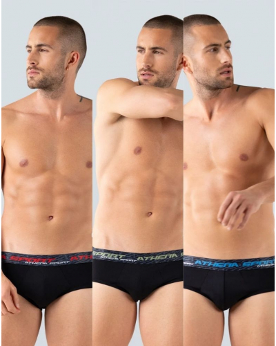 Paquete de 3 calzoncillos Athena Training Dry Sport (Negro)