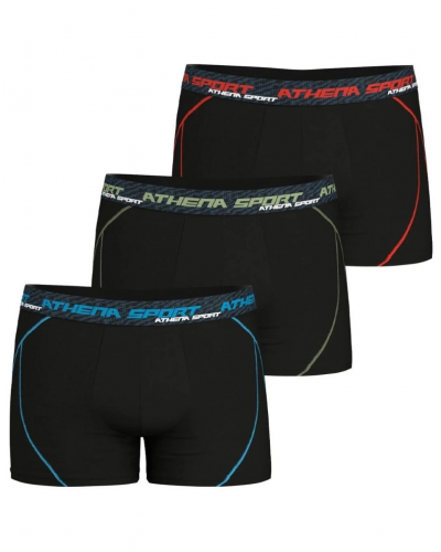 Paquete de 3 bóxers Athena Training Dry Sport (Negro)