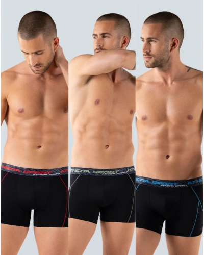 Pack of 3 boxers Athena Training Dry Sport (Black)