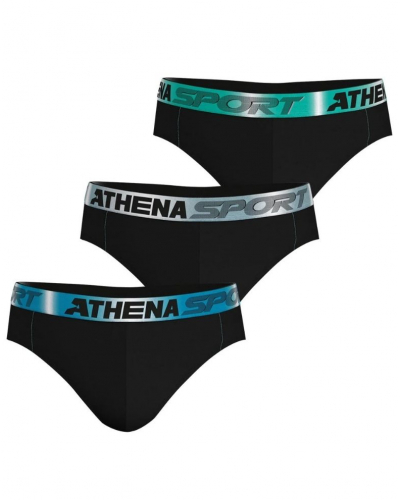 Lot de 3 slips coton Athena Odor Control Sport (Noir)