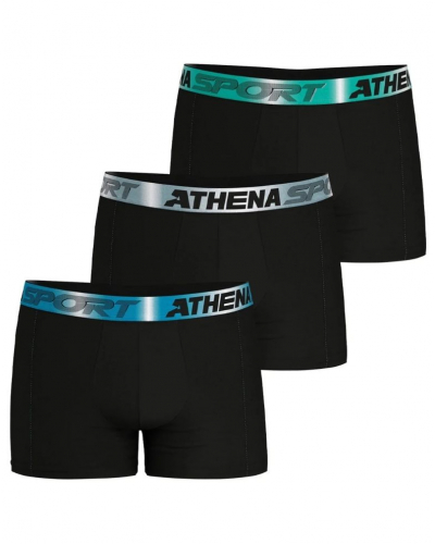 Lot de 3 Boxers coton Athena Odor Control Sport (Noir)