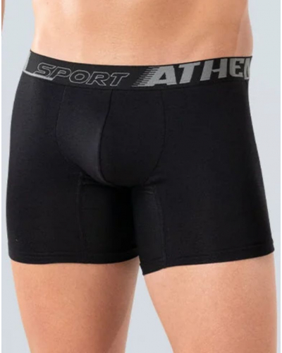 Paquete de 3 bóxers de algodón elástico Athena Air Fit Sport (Noir/Gris /Noir)