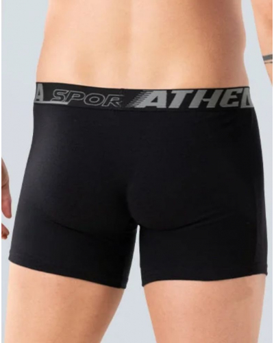 Paquete de 3 bóxers de algodón elástico Athena Air Fit Sport (Noir/Gris /Noir)