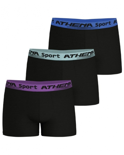 Lot de 3 Boxers Mech Stretch Athena Daily Sport (Noir)
