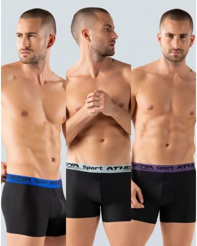 Pack of 3 Mech Stretch Boxers Athena Daily Sport (Black)
