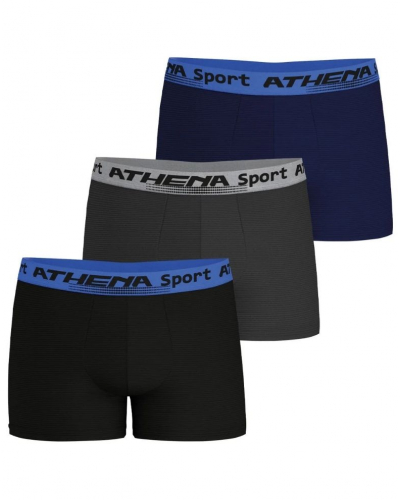 Pack of 3 Mech Stretch boxers Athena Daily Sport (Noir/Gris/Marine)