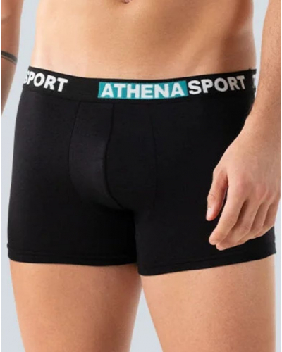 Pack of 3 stretch cotton boxers Athena Daily Sport (Noir/Océan/Noir)