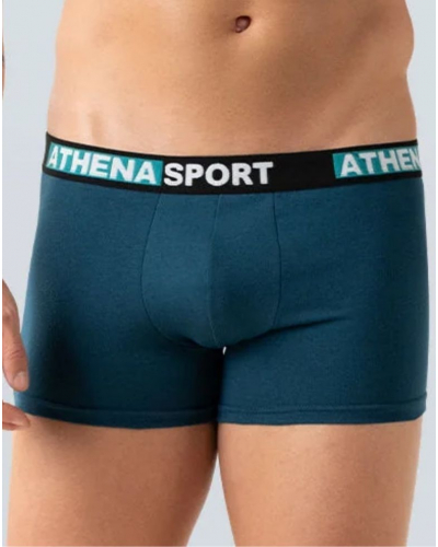 Paquete de 3 bóxers de algodón elástico Athena Daily Sport (Noir/Océan/Noir)