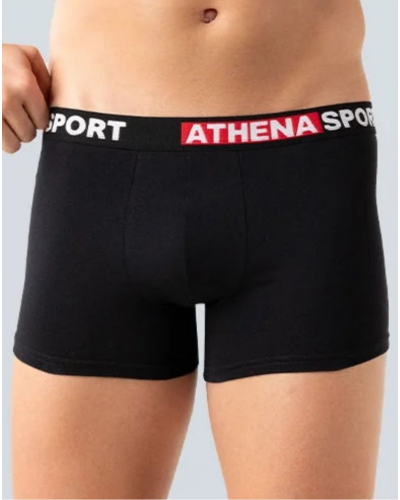 Lot de 3 boxers coton stretch Athena Daily Sport (Noir/Gris Béton/Rouge)
