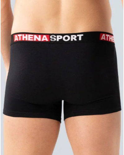 Pack of 3 stretch cotton boxers Athena Daily Sport (Noir/Gris Béton/Rouge)