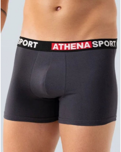 Pack of 3 stretch cotton boxers Athena Daily Sport (Noir/Gris Béton/Rouge)