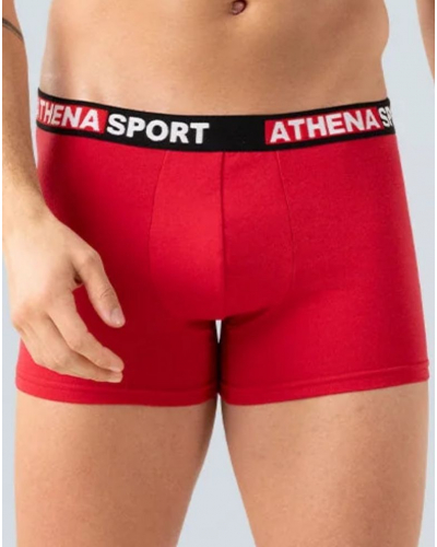 Pack of 3 stretch cotton boxers Athena Daily Sport (Noir/Gris Béton/Rouge)