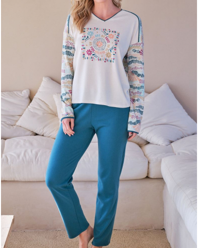 Pyjama long coton Massana (Ecru)