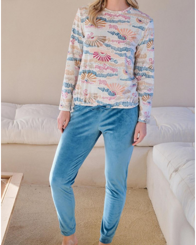Long micropolar pyjamas Massana (Ecru)