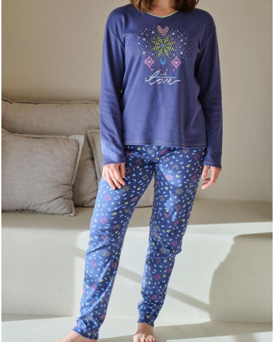 Pyjama Long coton Massana (Marine)