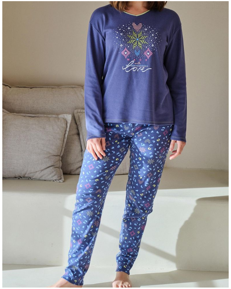 Pijama largo algodón Massana (Marine)
