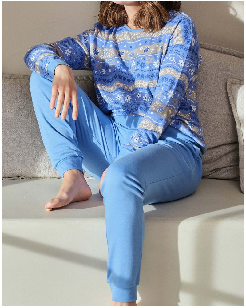 Long modal pyjamas Massana (Bleu)