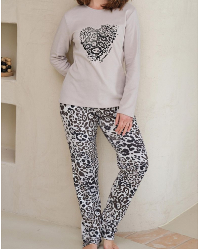 Pyjama long coton Massana (Beige)