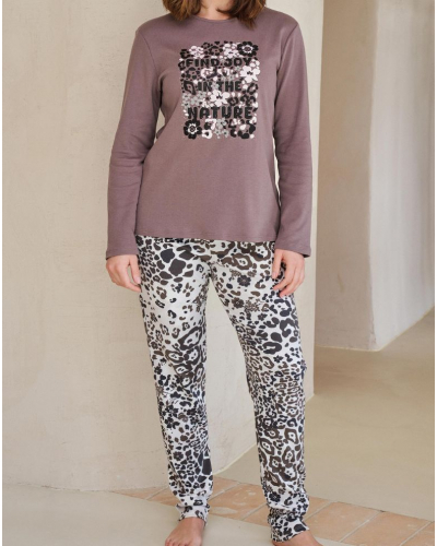 Pijama largo algodón Massana (Chocolat)