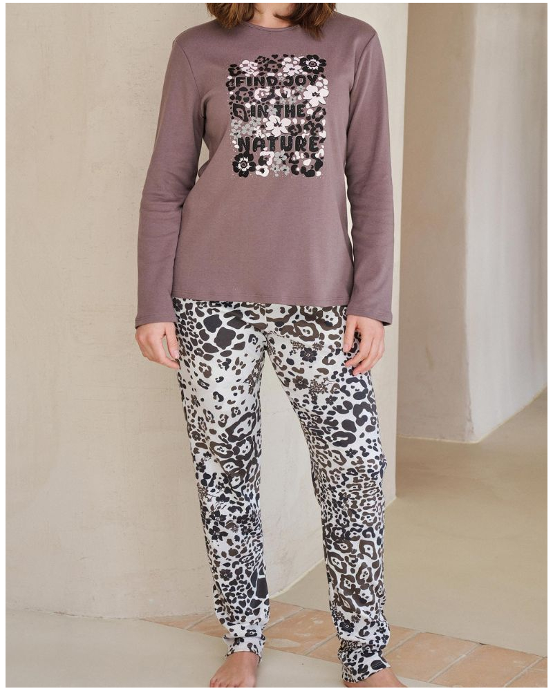 Pijama largo algodón Massana (Chocolat)