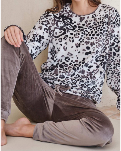 Pijama largo micropolar Massana (Chocolat)