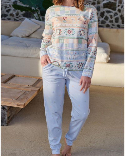 Long 100% cotton pajamas Massana (Imprimé Multicolore)