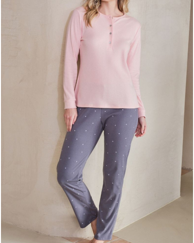 Pyjama long coton Massana (Imprimé Coeur)